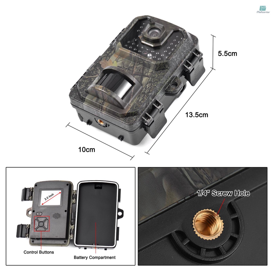 Camera Theo Dõi Wildlife 4K Trail 16MP Màn Hình Màu TFT 2.0 Inch 0.5s Hỗ Trợ A3.14