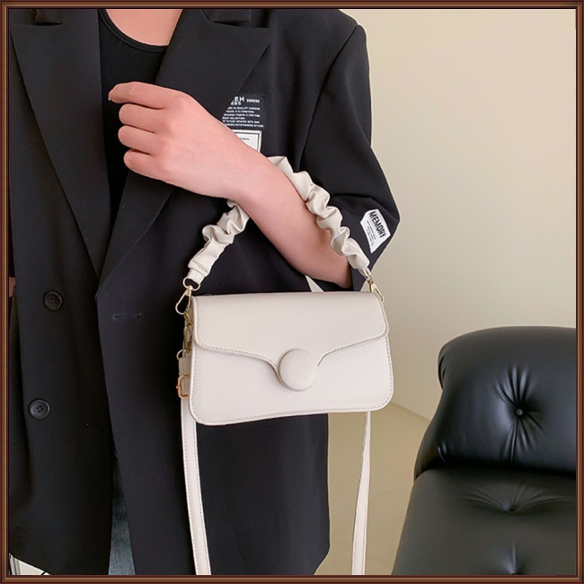 Túi Đeo Chéo Da Pu Màu Trơn Đơn Giản Phong Cách Retro Cho Nữ