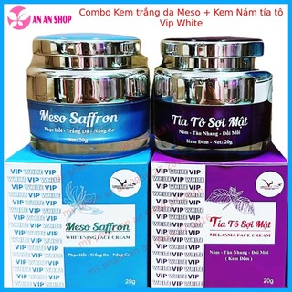  Combo Kem nám Tía tô Sợi mật + Kem face Meso Saffron Vipwhite 20gr - Hàng chính hãng 
