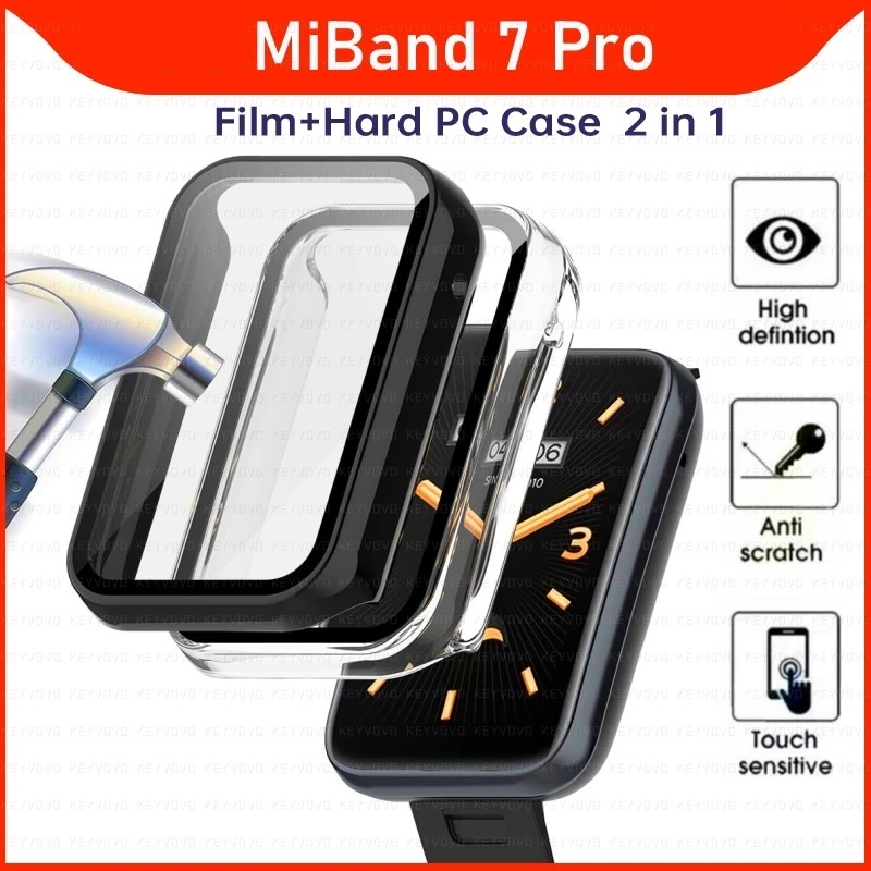 Ốp Lưng Chất Liệu PC + Kính Cường Lực Chống Trầy Xước Cho Miband 7 Pro Xiaomi Mi