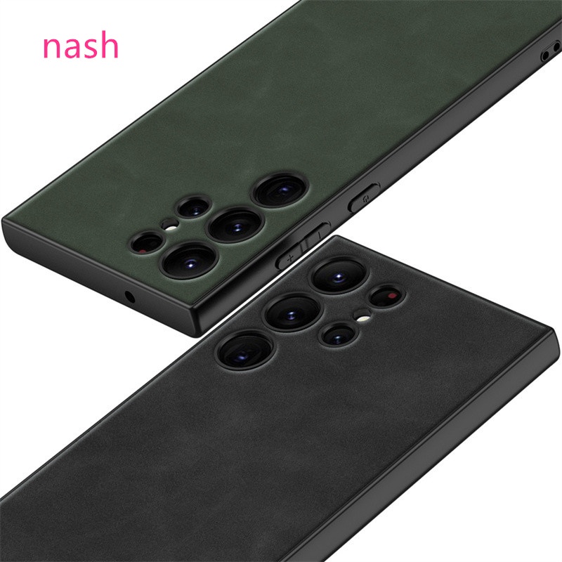 Ốp Điện Thoại Da Nam Châm Mạ Màu Trơn Chống Sốc Bảo Vệ Lens Cho Samsung Galaxy S23 Ultra S23 +