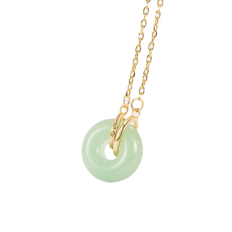 Vòng cổ Mặt Ngọc Bích Hetian Thời Trang 520 Sang Trọng Cho Nữ