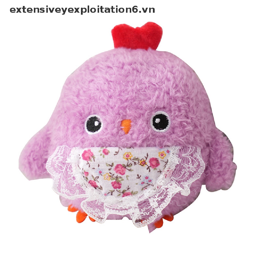 Móc Khóa Hình Gà Nhồi Bông Mini 10cm Dễ Thương