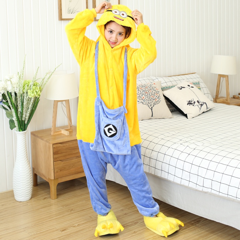 Bộ Đồ Ngủ Liền Thân Hóa Trang Nhân Vật Hoạt Hình Pikachu Stitch Gấu Tr