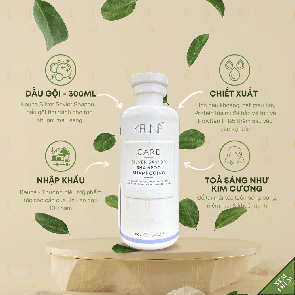 Gội xả tím khử vàng dành cho tóc nhuộm màu sáng Keune CARE Silver Savior 1000mlx2