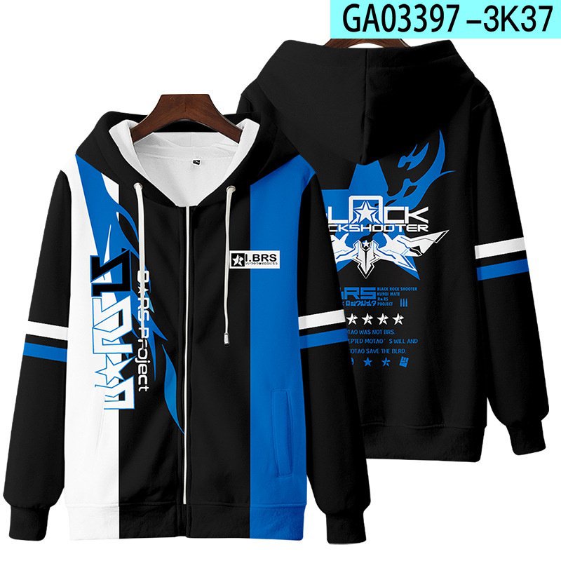 Áo Khoác Khóa Kéo Hai Chiều Mẫu Mới Siêu Đẹp Rock Shooter cos Merchandise Anime Mùa Thu Đông Cho Nam