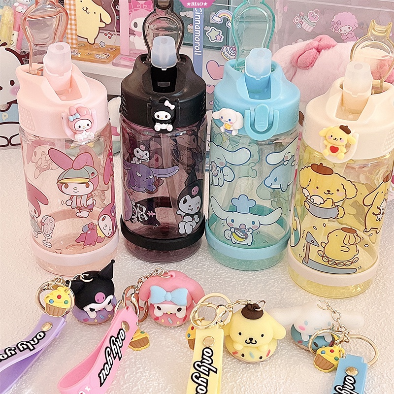 SANRIO Bình Nước 500ML In Họa Tiết Hoạt Hình Dễ Thương