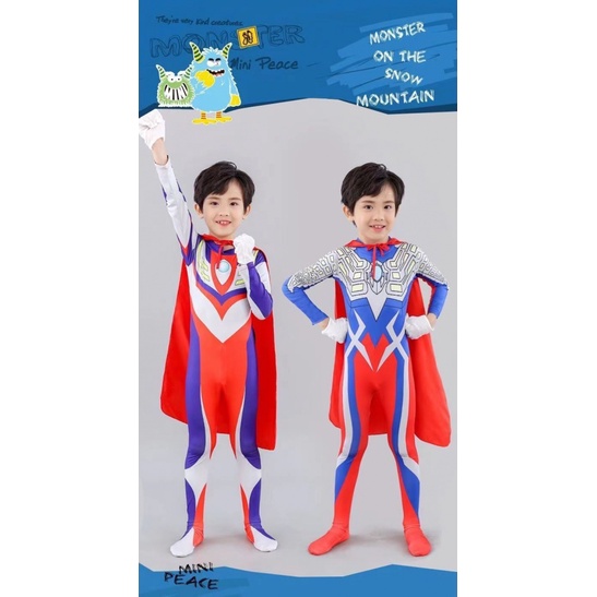Áo Choàng Hóa Trang Nhân Vật Ultraman 3-10 Tuổi