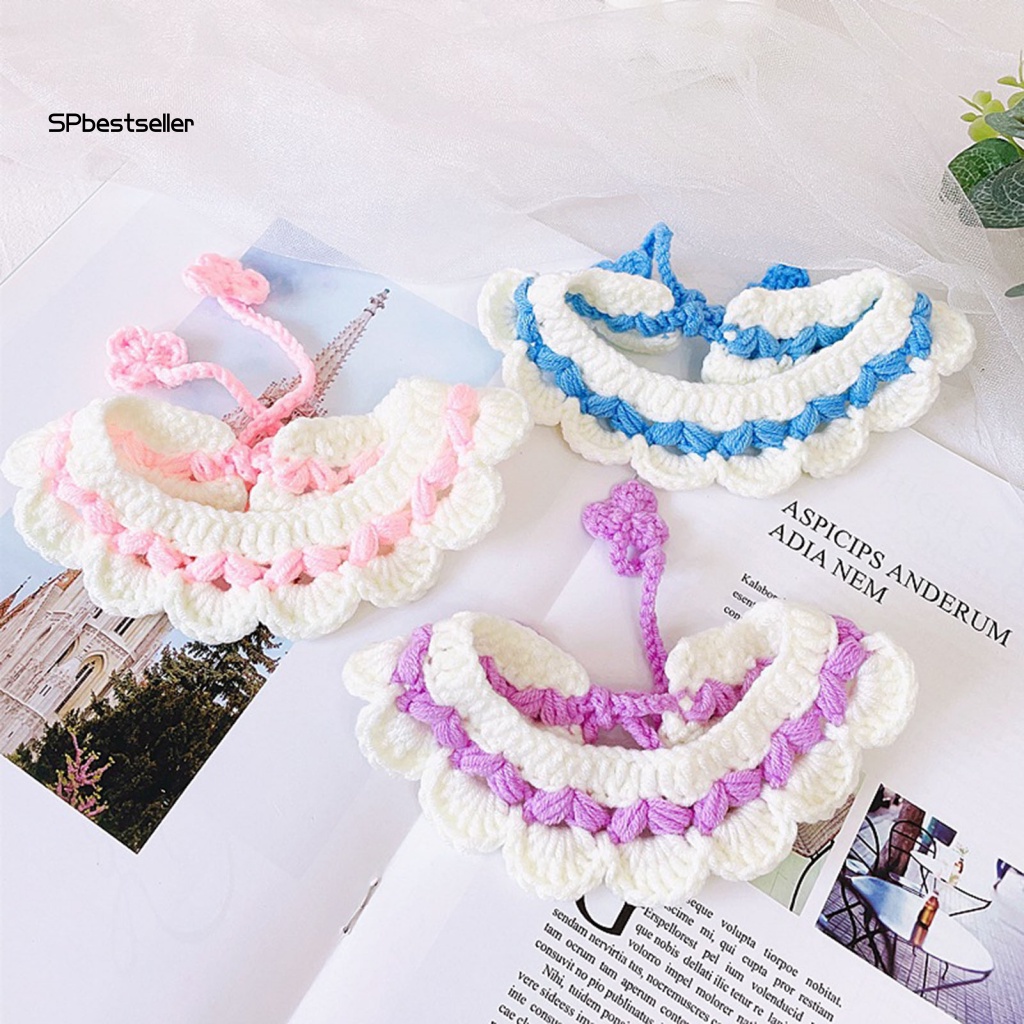 Khăn Choàng Cổ Bằng Cotton Sữa Đan Hai Màu Sắc Cho Thú Cưng