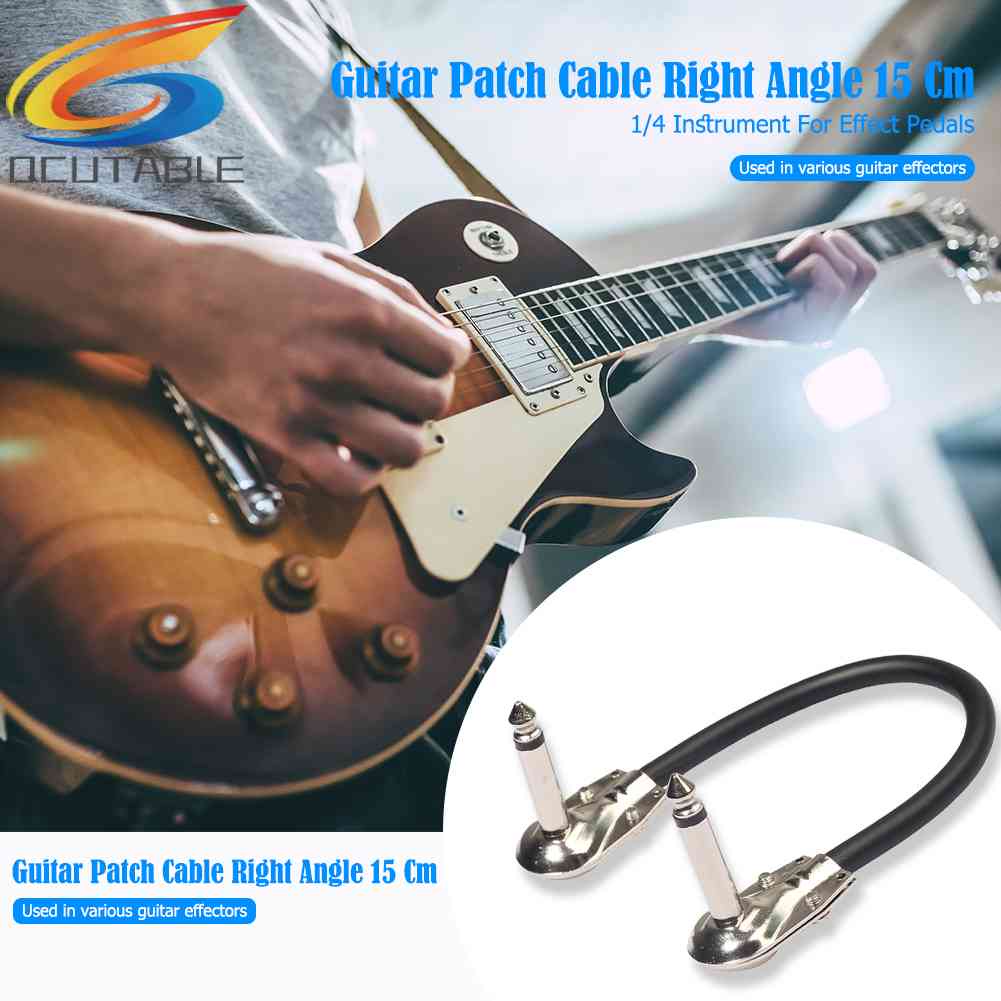 Right Angle 15cm 6.35mm Male to Male Guitar Patch Cable for Effect Pedals