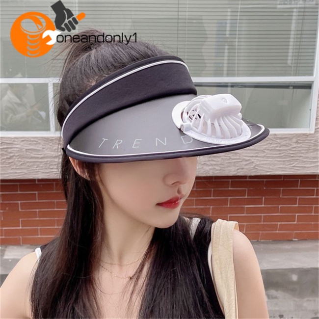 Mũ Rộng Vành Kèm Quạt Chống Tia uv Có Thể Sạc Lại Tiện Dụng Khi Đi Du Lịch