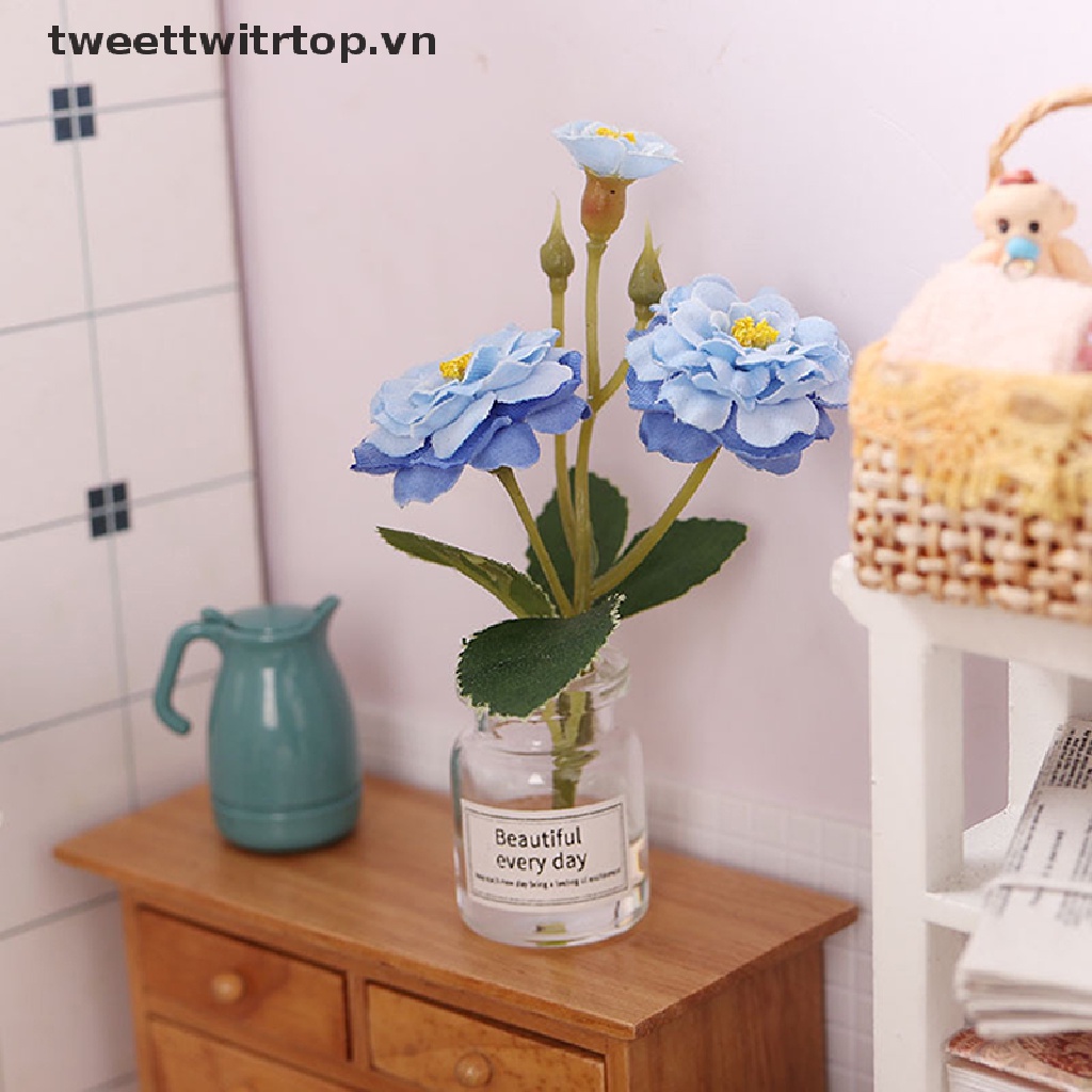 Bình Hoa Thủy Tinh Mini Tỉ Lệ 1: 12 Trang Trí Nhà Búp Bê