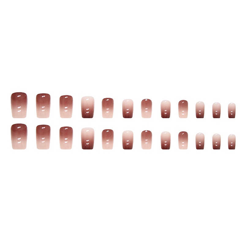 Hộp 24 Móng Tay Giả Màu Trắng Sữa Cà Phê R733