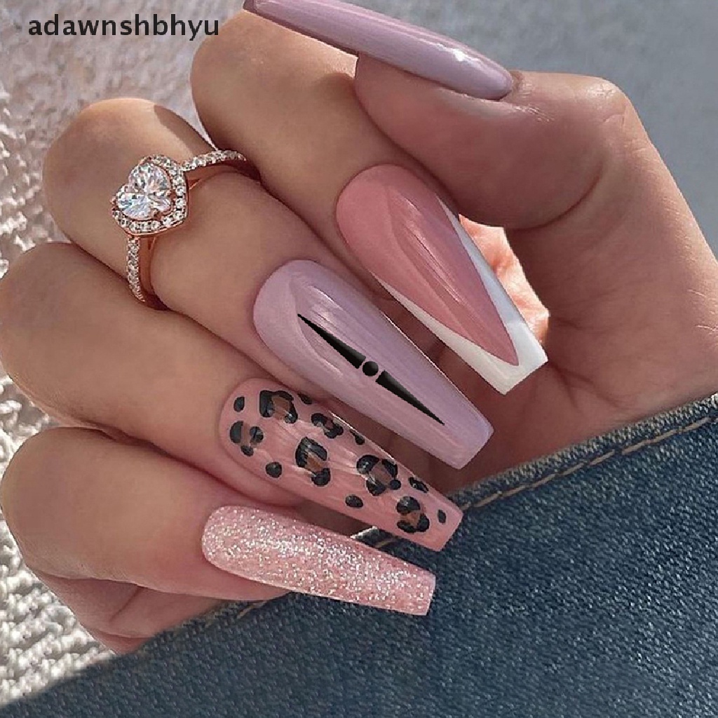 1 Tấm Tem Dán Trang Trí Móng Tay In Họa Tiết Hoa / Hình Học Độc Đáo