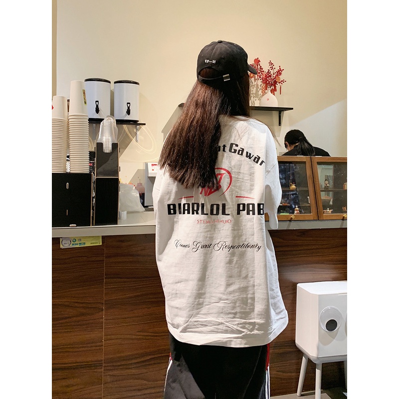 Hiixivi [Hàng Có Sẵn] Áo Thun Cotton Tay Ngắn Dáng Rộng In Hình Đồ Họa Phong Cách Hàn Quốc Thời Trang Nữ Đường Phố