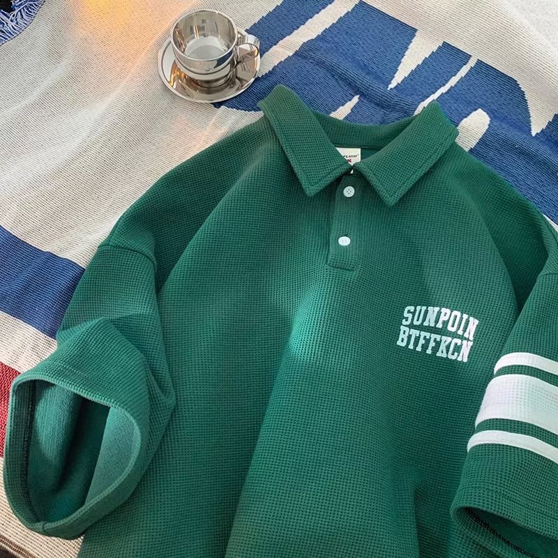 Áo Thun Polo Dáng Rộng Kiểu Hàn Quốc Thiết Kế Đơn Giản Cho Nam áo polo nam đẹp áo polo nam trắng polo unisex