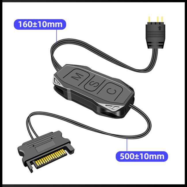 Bộ Điều Khiển Đồng Bộ Mini Zevaret Argb Với Dây Cáp Mở Rộng 5v 3-pin Sang SATA