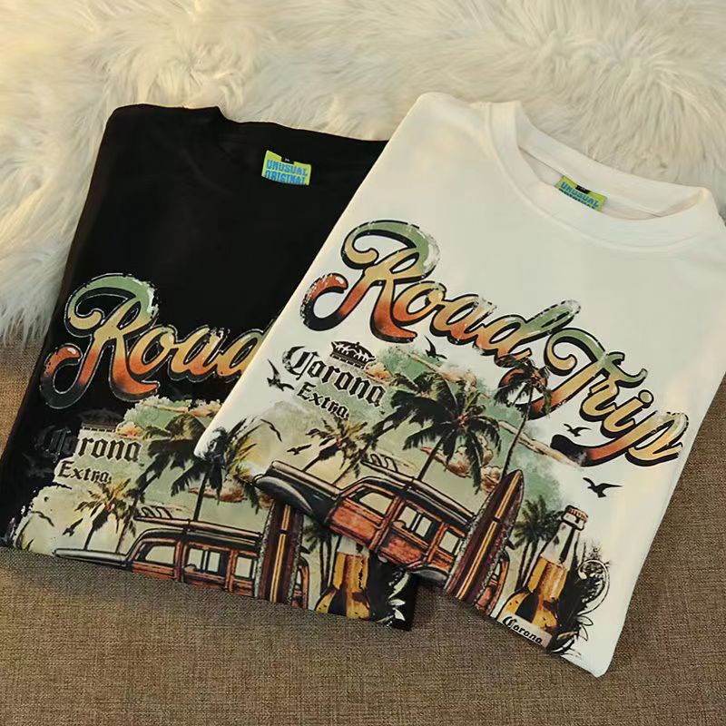 Áo in hình dáng rộng áo thun unisex áo vintage áo y2k cá tính