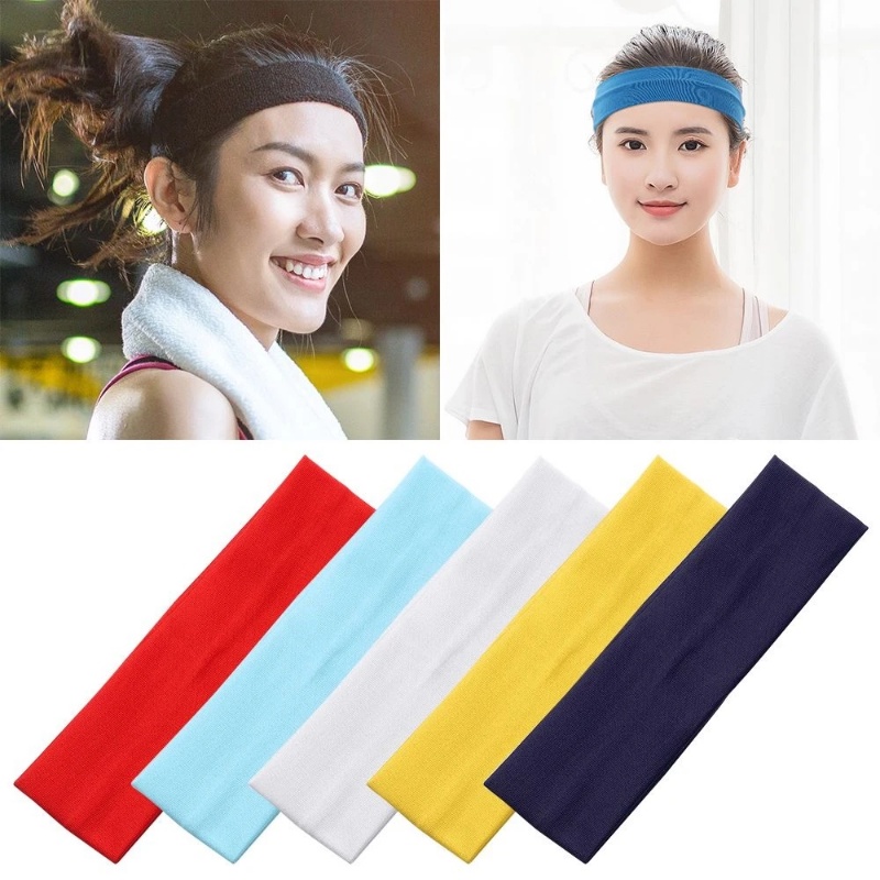 Băng Đô Cài Tóc Bằng Nylon Màu Sắc Trơn Phong Cách Thể Thao Thời Trang Cho Nữ