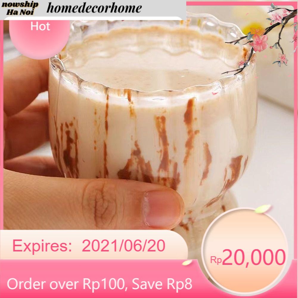 6 Ly Thủy Tinh Uống Nước Họa Tiết Gợn Sóng Origami Độc Đáo