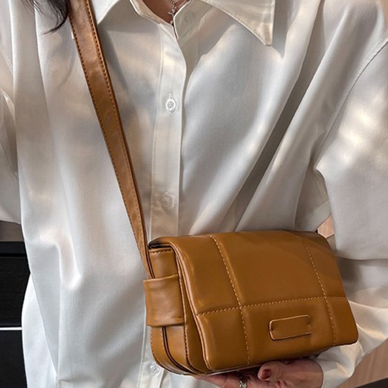 Túi Đeo Chéo Hình Vuông Nhỏ Màu Trơn Phong Cách Phương Tây Đơn Giản Cho Nữ