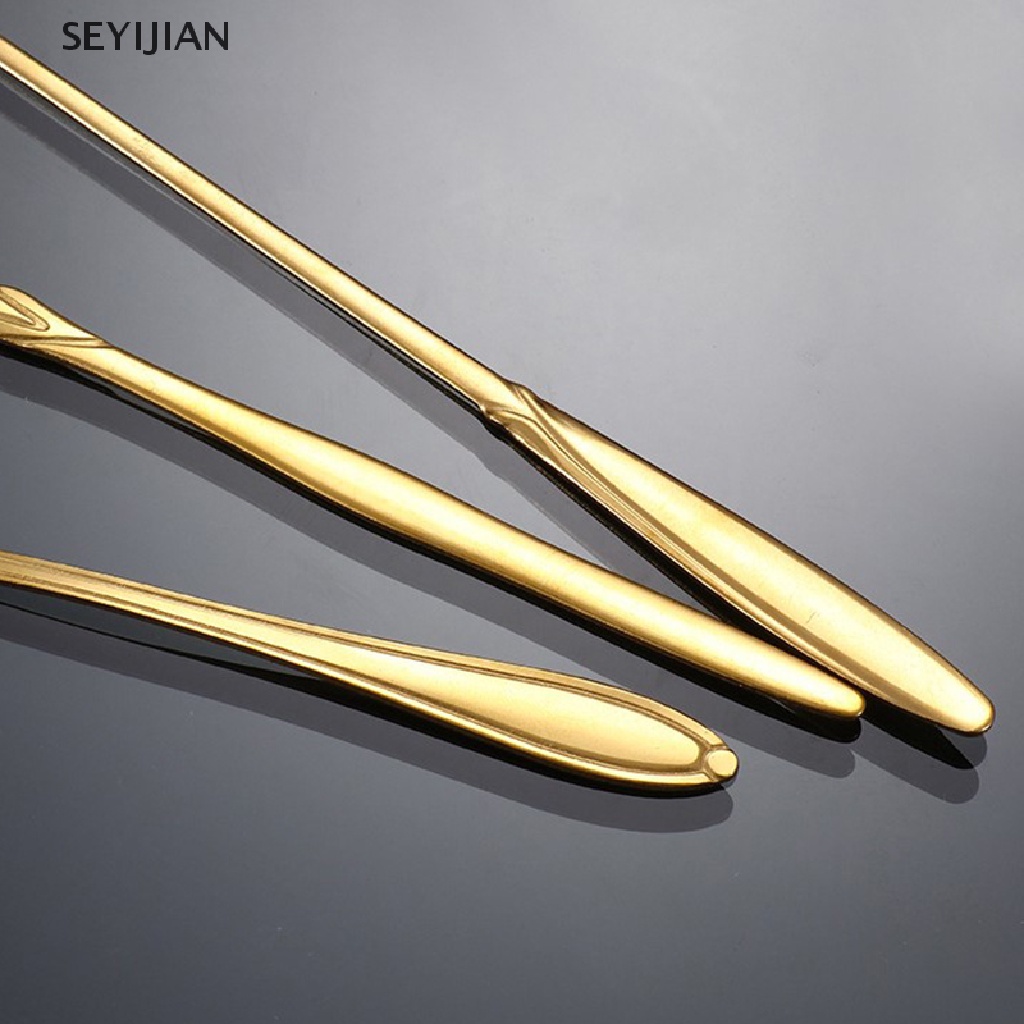 Muỗng Cà Phê Cán Dài Bằng Thép Không Gỉ Tiện Dụng