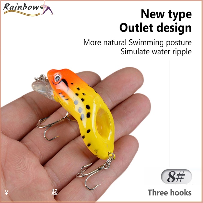 Mồi Câu Cá Giả Hình Ếch 3d Sống Động 5.5cm / 8.9g Có Móc Câu Tiện Dụng 3-4 Feet