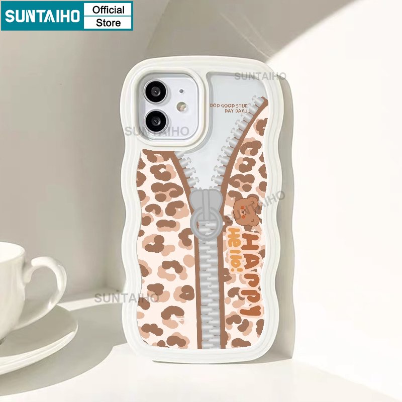 Suntaiho Ốp lưng iphone Ốp điện thoại TPU mềm họa tiết da báo thích hợp cho iPhone 11 Pro 14 PRO MAX 12 13 Pro XR XS Max 7 Plus 8 Plus