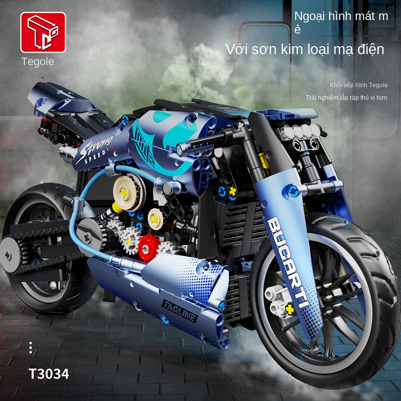 Đồ Chơi Lắp Ráp Xe Mô Tô Địa Hình Không Cần Khoan Lỗ Dành Cho Bé Trai