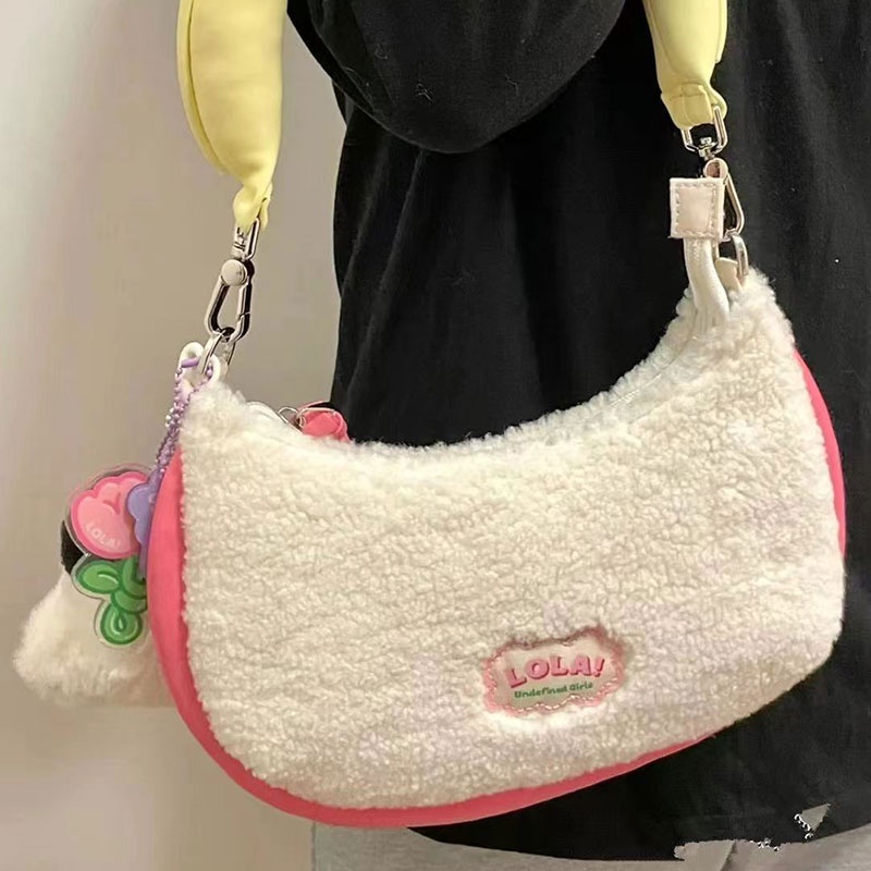 YA ZHOU LONG  Túi đeo dưới cánh tay Hình Bánh donut Bằng Vải Bông Thời Trang Thu Đông Dành Cho Nữ