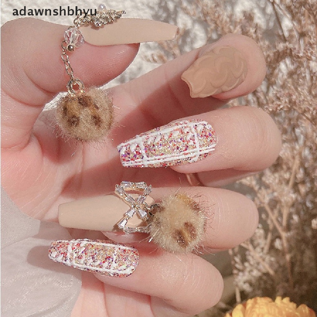 1 Hộp Phụ Kiện Trang Trí Móng Tay 3D Gắn Bóng Lông Mềm Mại