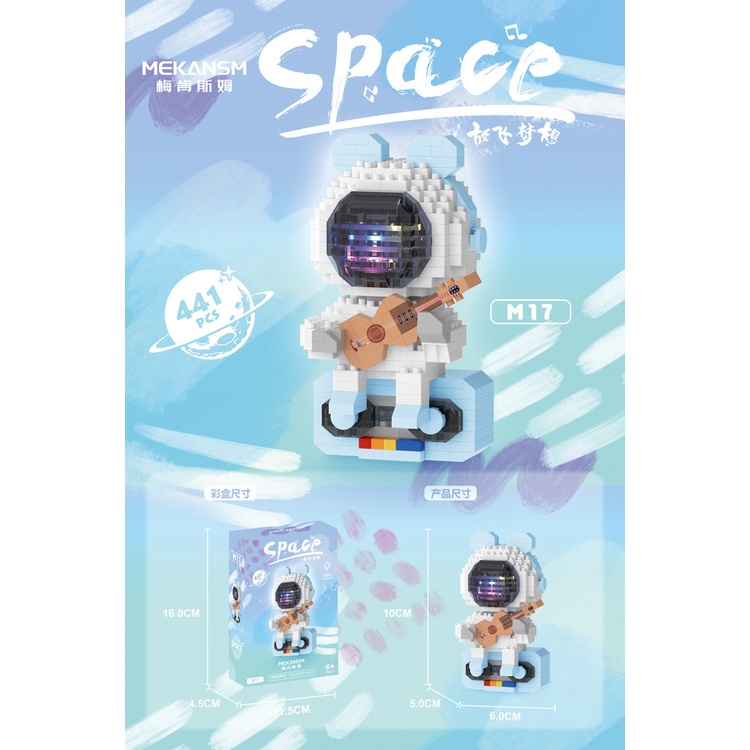 Đồ Chơi Lắp Ráp Hình Phi Hành Gia Dễ Thương Cho Bé Trai Và Bé Gái DIY