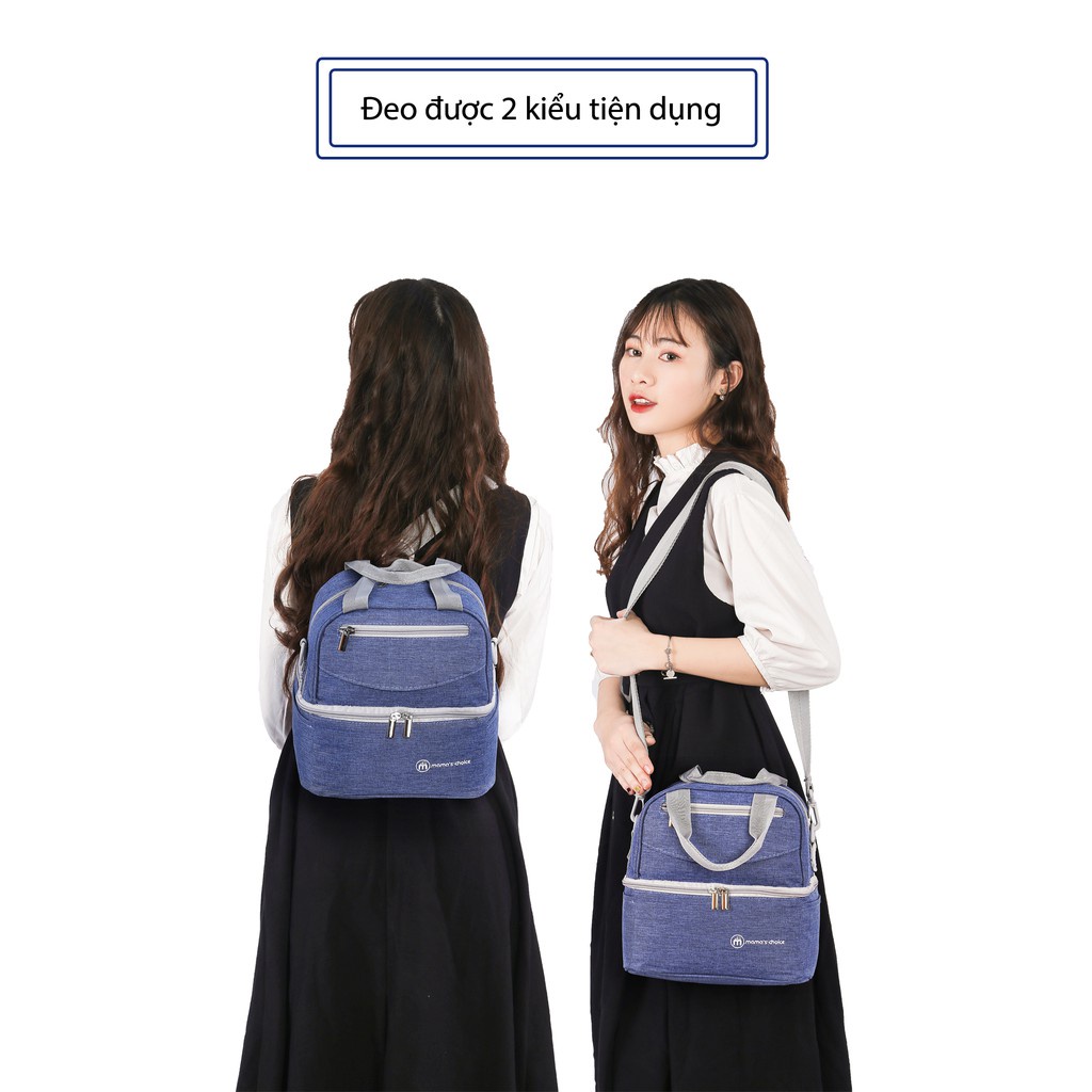 Balo Bỉm Sữa Cao Cấp Mama's Choice Balo Giữ Nhiệt Bảo Quản Sữa Mẹ Gấp Gọn Nhiều Ngăn Chứa Đồ Tiện Lợi Cho Mẹ và Bé