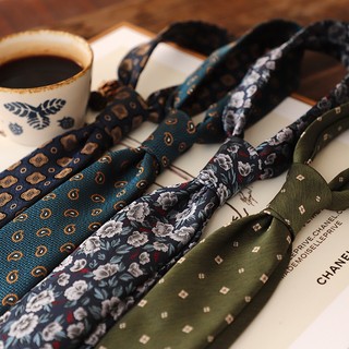 Cà vạt nam 7cm màu xanh navy nâu nhạt sang trọng
