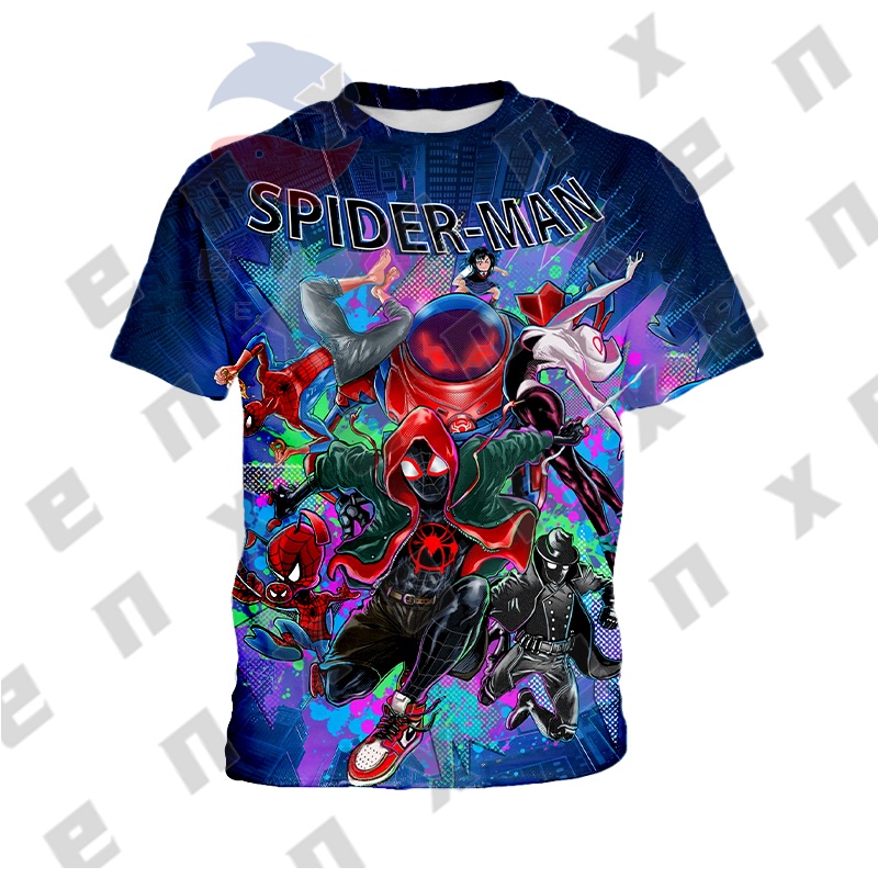 Áo Thun Tay Ngắn In Hình SpiderMan Across The SpiderVerse 2 Thời Trang Mùa Hè Cho Bé Trai