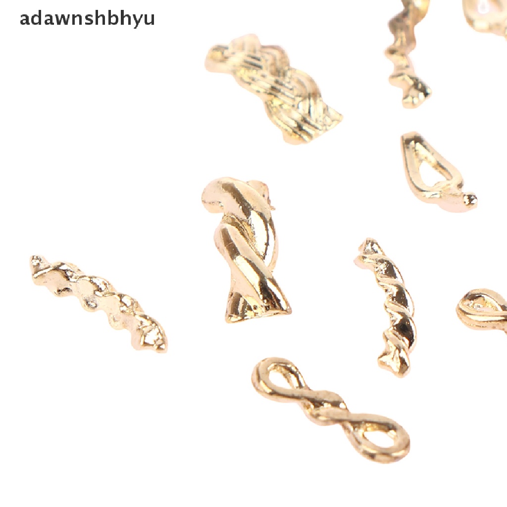 Set 10 / 20 Dây Xích Kim Loại Màu Vàng / Bạc Trang Trí Móng Nghệ Thuật DIY