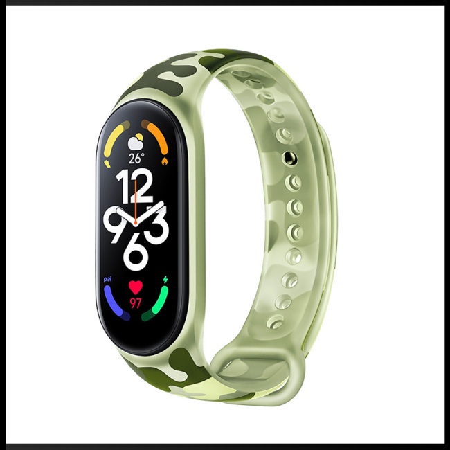 Dây Đeo Thay Thế Bằng Silicone Họa Tiết Rằn Ri Cho Mi Band 7 / 6 / 5