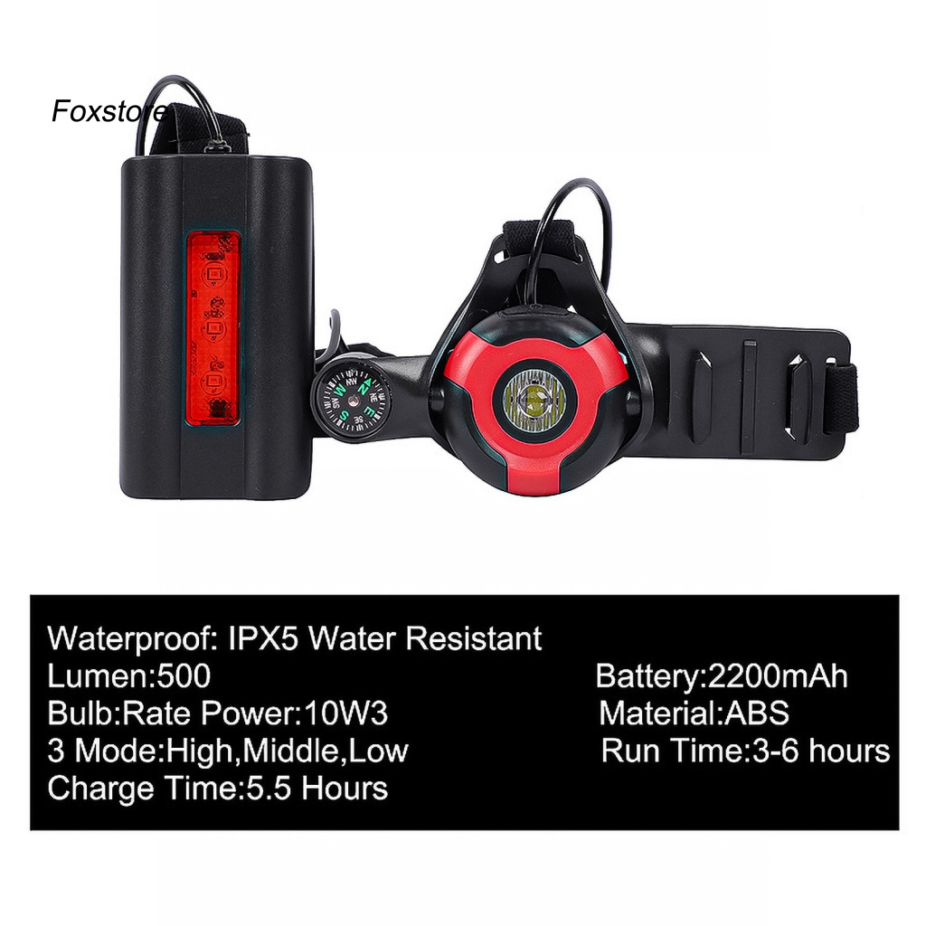 Đèn Đeo Trước Ngực Bằng ABS Chống Thấm Nước Kèm La Bàn Tiện Dụng Cho Chạy Bộ Ban Đêm