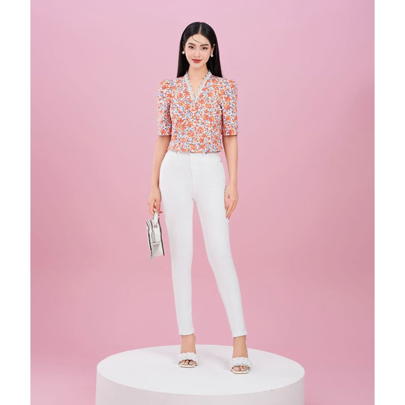 Quần jean trắng dáng ôm năng động Orchid GTJ7B656