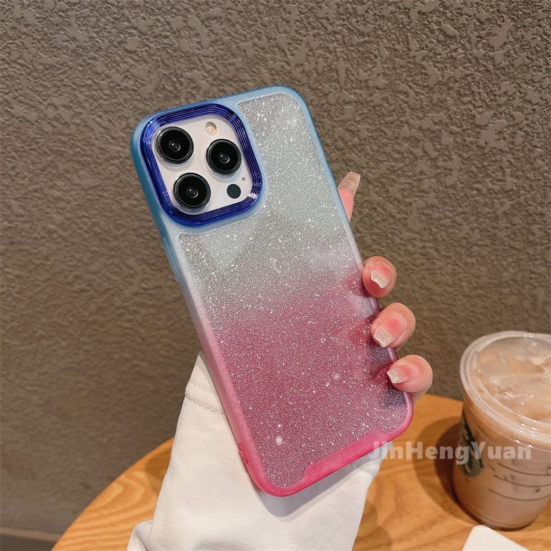Ốp Điện Thoại Kim Tuyến Mạ Viền Bảo Vệ Camera Cho IPhone 14 13 12 11 Pro Max 14 Plus