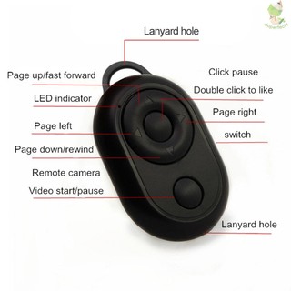 Mini Wireless Remote Control BT Remote Shutter Page Turner 10M Effective Range Compatible with iOS/ Android Smartphones    Came-6.5