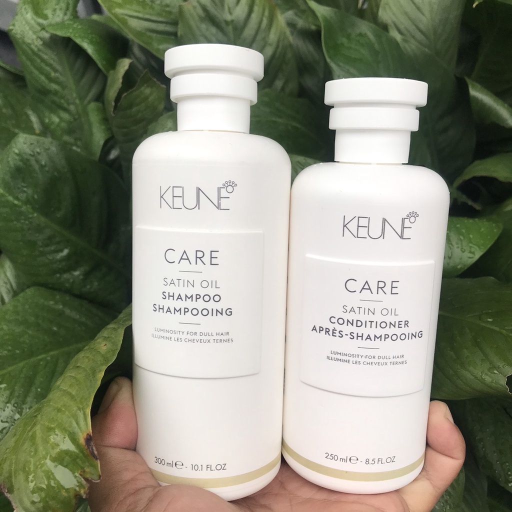 Dầu gội xả dành cho tóc bị xơ rối, hư, khô rụng Keune Care Satin Oil 1000mlx2