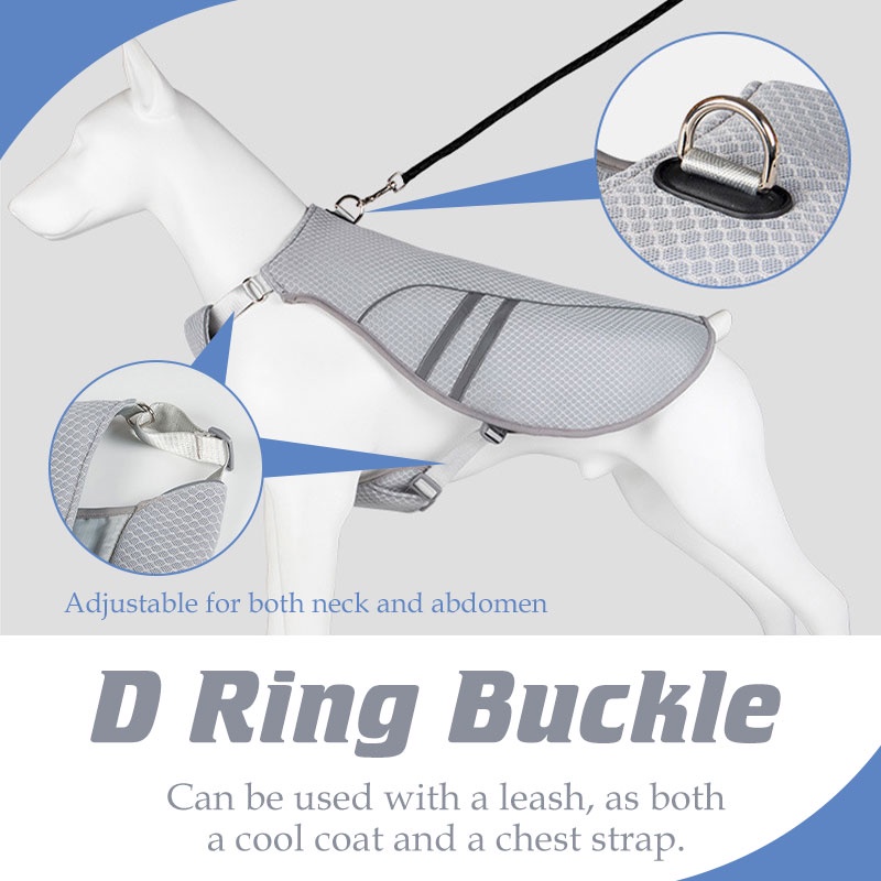 HamshMoc Áo Khoác Phản Quang Làm Mát Chống Nắng Mùa Hè Có Thể Điều Chỉnh Huấn Luyện Chó Ngoài Trời