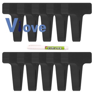 101Pcs/Set Black Plant Labels Water T-Types Plant Tag Reusable Nursery Garden Labels Plant Markers for Flower Vegetables
