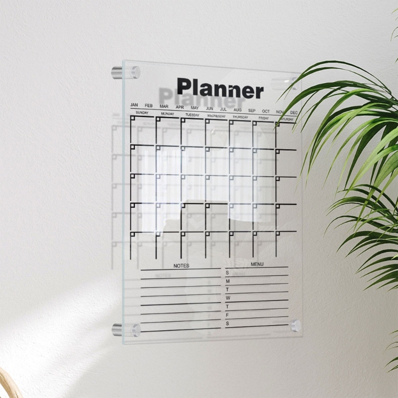 Lịch Lên Kế Hoạch Hàng Tuần Gắn Tường Bằng Acrylic Trong Suốt Có Thể Tái Sử Dụng