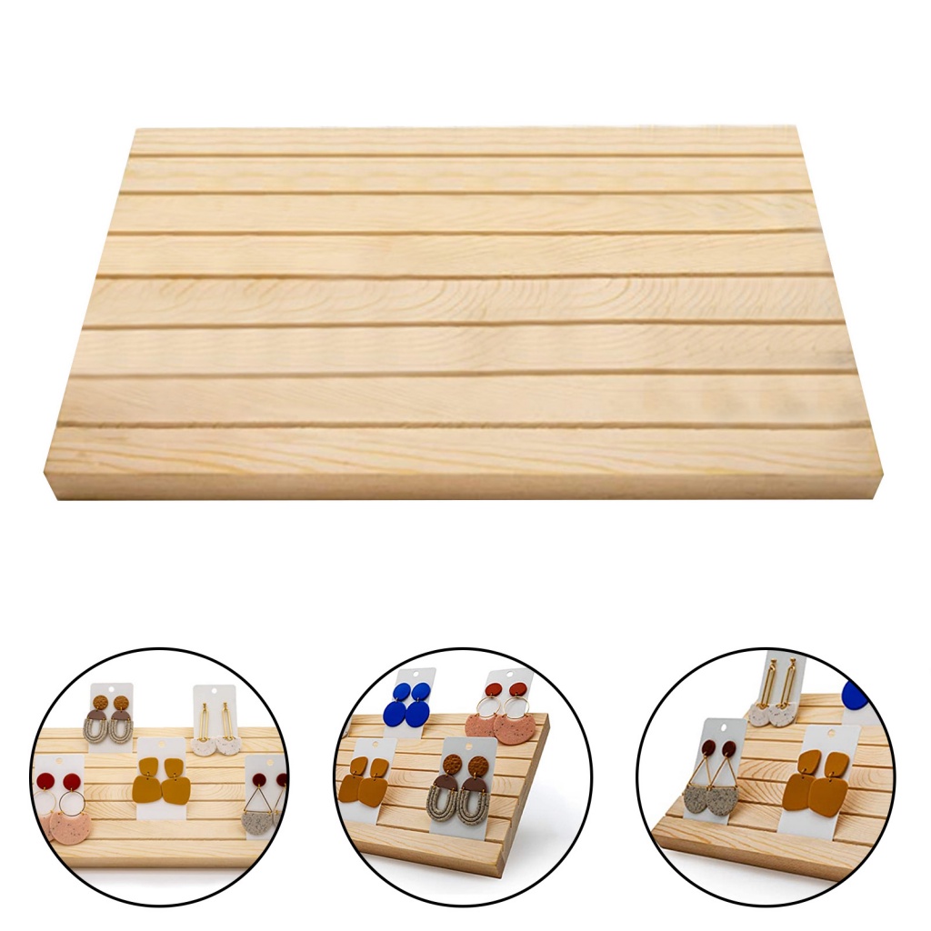 Giá Đỡ Trưng Bày Bông Tai Hình Chữ Nhật Bằng Gỗ Tinh Tế