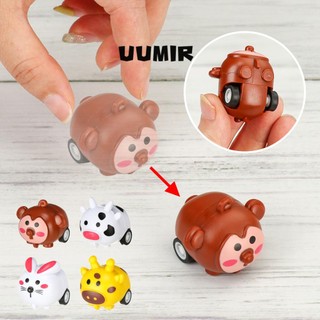 UUMIR Xe ô tô đồ chơi kéo dây cót hình động vật hoạt hình sáng tạo cho bé 2-6 tuổi
