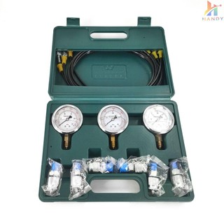 Bộ đồng hồ đo áp suất thủy lực kèm 6 đầu nối 3 / 3 ống kiểm tra áp suất cho máy xây dựng