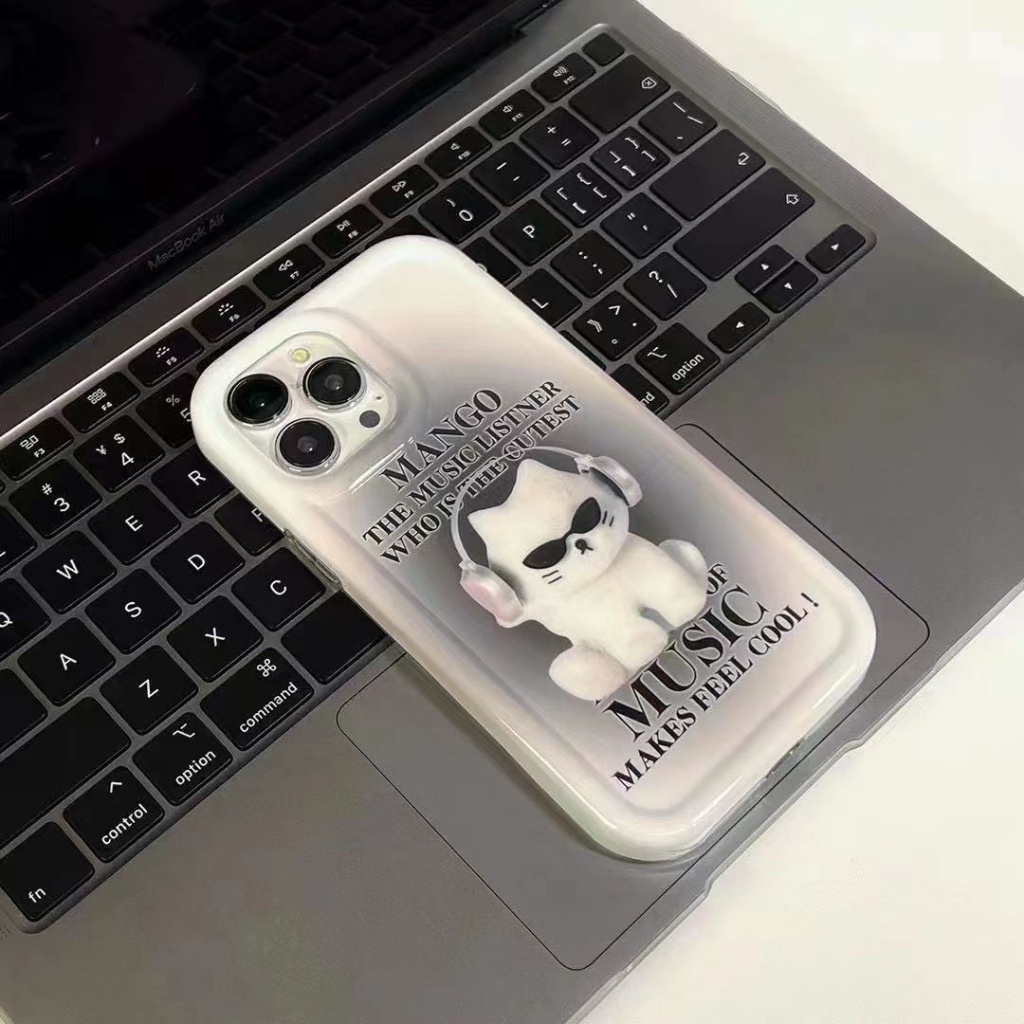 ✅Ốp Điện Thoại Túi Khí Mềm Hình Mèo Đeo Kính Mát Cho Iphone 13pro11 12 78Plus 14Promax 13Promax 11 14 xr 5