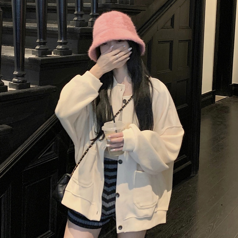 IELGY   Áo Khoác Bóng Chày cardigan Thiết Kế Cảm Giác Thời Trang niche Dành Cho Bạn Nữ